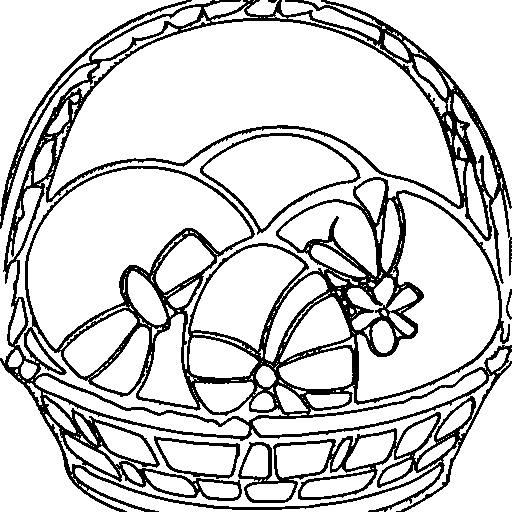 A basket of easter eggs Coloring Page