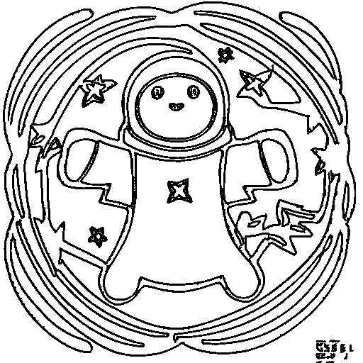 An astronaut on the moon Coloring Page
