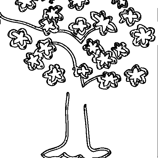A tree in spring with blossoms Coloring Page
