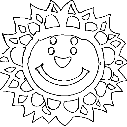 A smiling sun Coloring Page