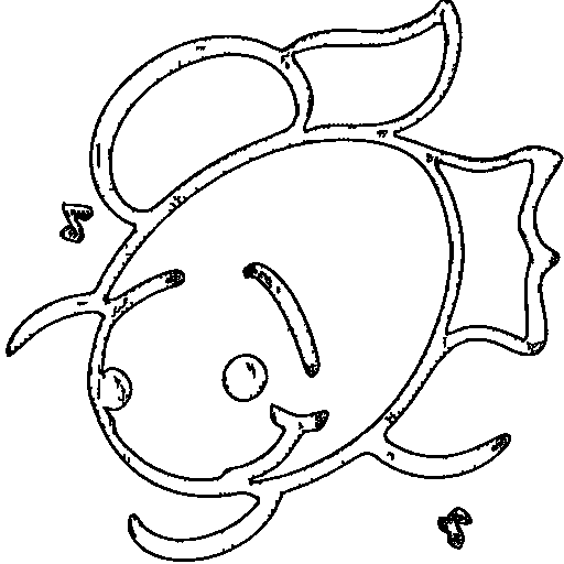 A simple fish with numbered areas Coloring Page