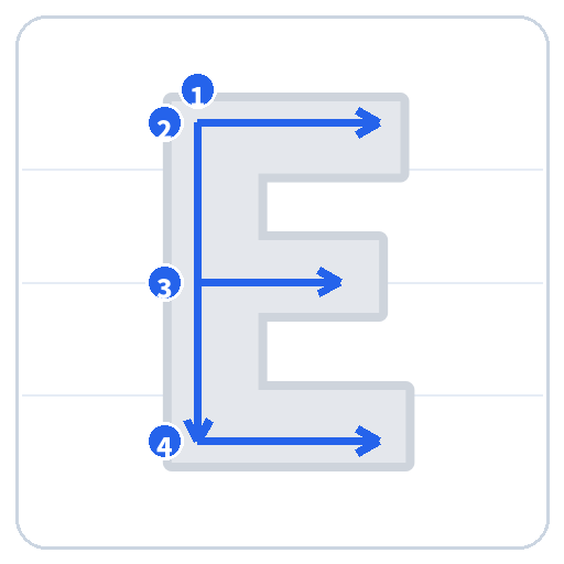 Trace Letter E