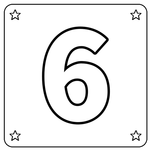 Number 6 Coloring Page