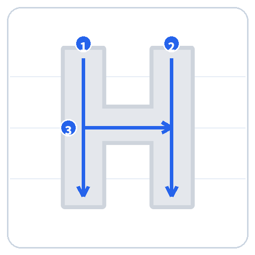 Trace Letter H