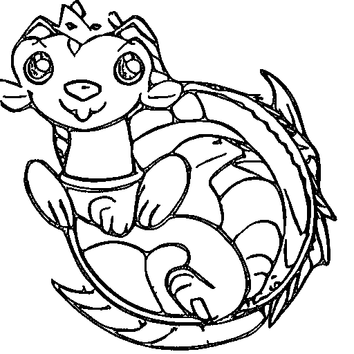 Dragon curled up Coloring Page
