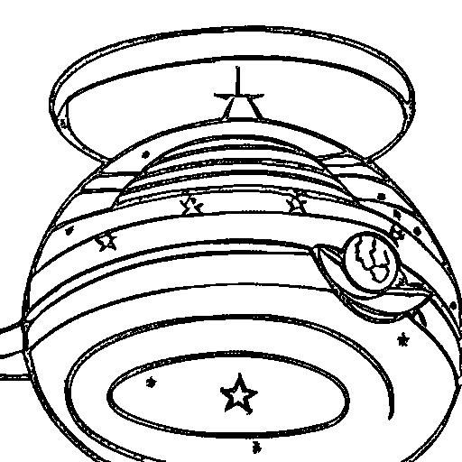 The planet Saturn with rings Coloring Page