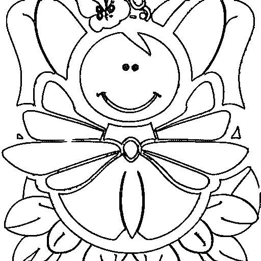 Little fairy with butterfly wings and a wand Coloring Page