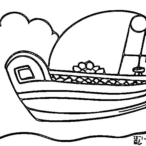 A fishing boat Coloring Page
