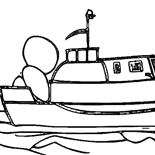 A chubby tugboat Coloring Page