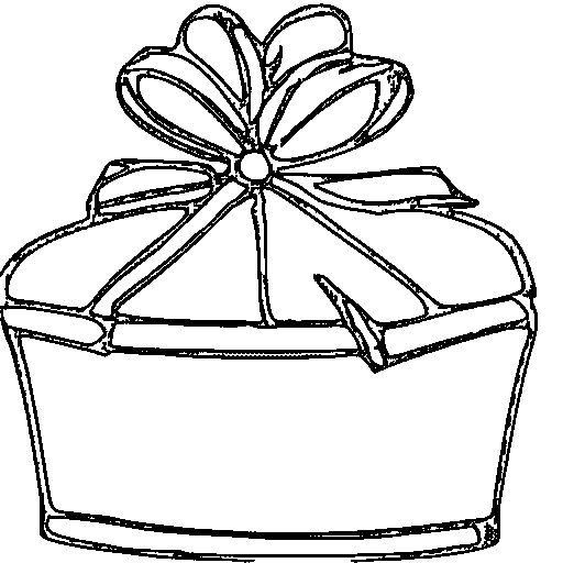 A gift box with a bow Coloring Page