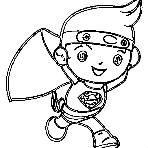 Superhero with a cape flying Coloring Page
