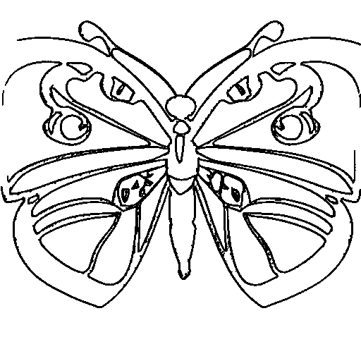 A smiling butterfly Coloring Page