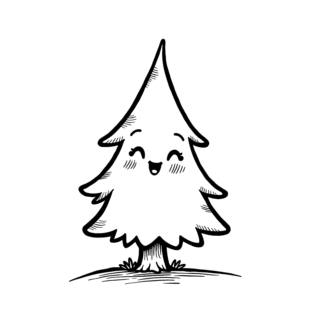 Pine Tree Coloring Page