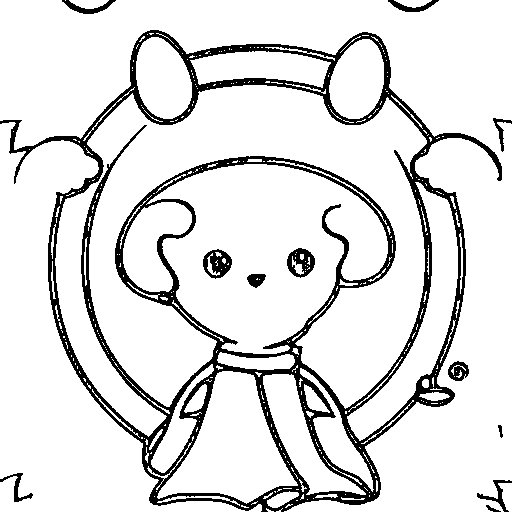 A three-eyed alien Coloring Page