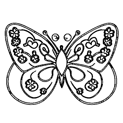 A smiling butterfly Coloring Page